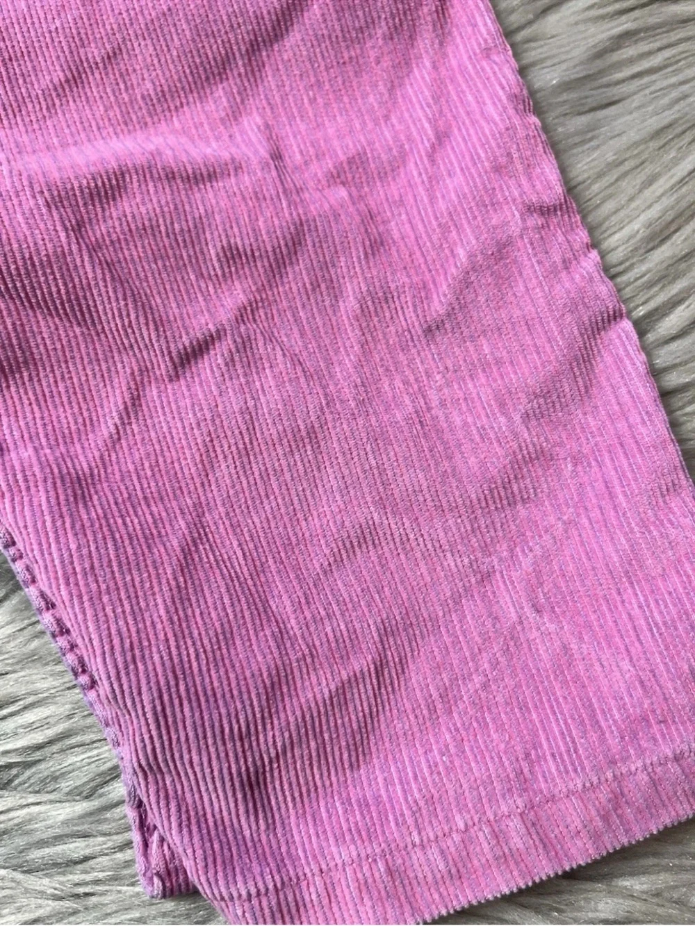 Vintage Made USA Baby Girls Pink Purple Striped Corduroy Overalls